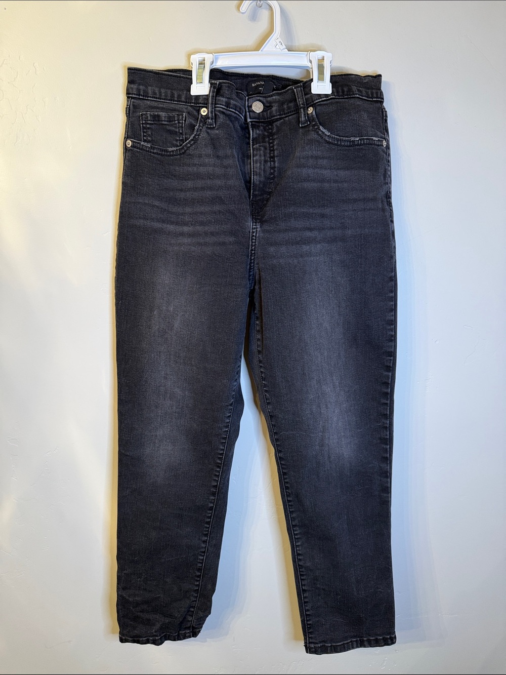 Banana Republic Slim High-rise Black Jeans with Subtle Fade